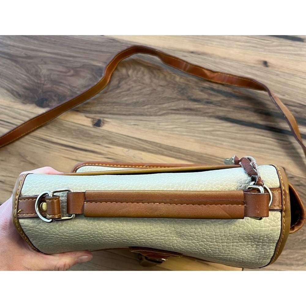 Dooney & Bourke Cream and Brown Leather Crossbody Bag - Picture 13 of 16